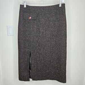WILLI SMITH Brown Fully Lined Tweed Skirt Made in Italy Size 6